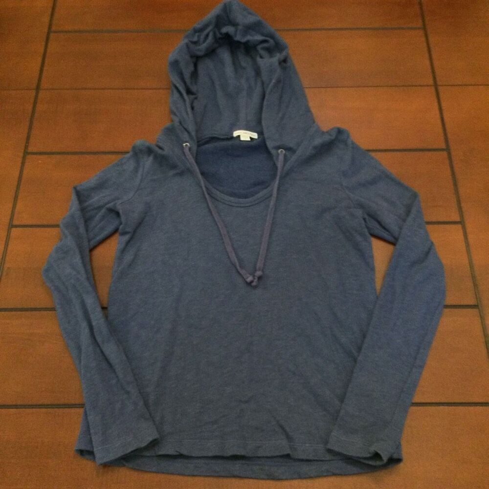 Standard James Perse navy long sleeve hooded pullover 1 (small)